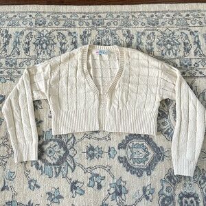 FP Beach Sweater - Beige cropped cardigan